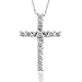 14k White Gold Cross Diamond Pendant Necklace (HI, title=