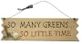 "SO MANY GREENS... SO LITTLE TIME" Wooden Golf Sign