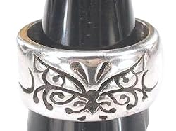 Filligree Butterfly Pattern Pewter Ring