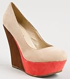 Breckelle's Cilo-08 Colorblock Slip-on Wedge Heel