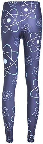 Women Fancy Version Orbit Printed Black Leggings (Medium Size)