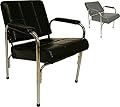 LCL Beauty Contemporary Automatic Recline Shampoo Chair with Steel Frame & Cross-Hatch Stitch Design