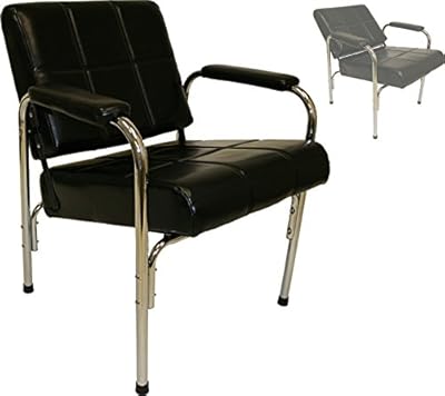 LCL Beauty Contemporary Automatic Recline Shampoo Chair with Steel Frame & Cross-Hatch Stitch Design