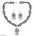 Jewelry : Garnet jewelry set, 'Tradition' 0.4" W 17.7" L