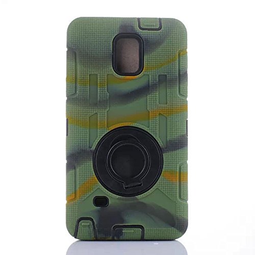 Note 4 Case, Galaxy Note 4 Case, Seaplays Shockproof Hybrid Rugged Samsung Galaxy Note 4 Case Rubber Three Layer Holster Cover Case for Samsung Galaxy Note 4 with Built-in Rotating Stand and Belt Swivel Clip + Stylus (Camouflage)