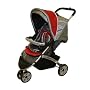 Dream On Me Lightweight Tripod Style Stroller with "Peek A Boo" Canopy, Gray/Red