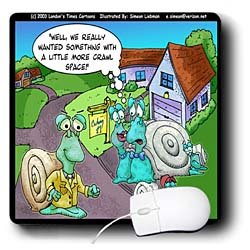 Londons Times Funny Bugs and Slugs Cartoons - Snail Real Estate Showings - Mouse Pads