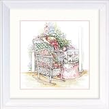 (11x11) Cheryl Smith (White Wicker Rocker) Framed & Double-Matted Art Print