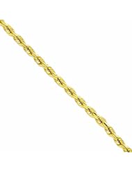 Genuine 14K Yellow Gold 10mm Diamond Cut Rope Chain 24 Inches 100% Satisfaction Guaranteed.