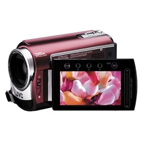 JVC GZ-MG330R Slim HDD/microSD Hybrid Camcorder With Konica Minolta Lens (35x Optical Zoom)