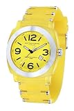 Mens Yellow Plastic Case Rubber Band Watch Sottomarino