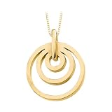 10K Yellow Gold Multi-Circle Pendant with Chain