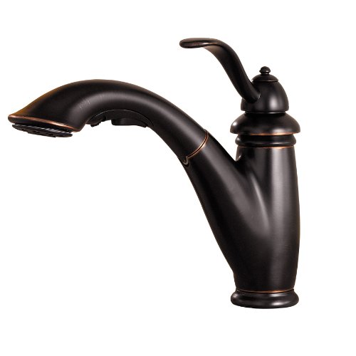 Pfister T532-7YY Marielle Single Handle 1 or 3-Hole Pull-Out Kitchen Faucet, Tuscan Bronze