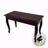 Cameron & Sons CS-10 EBSA-QA Piano Bench, Curved Legs With Music Storage, Padded Top (Black)