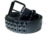 MENS/WOMENS BLACK STUDDED BLACK PUNK BELTS 30 TO 44