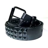 MENS Ladies BLACK STUDDED BLACK PUNK BELTS 30 TO 44 by BELTMASTERS