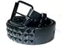 MENS/WOMENS BLACK STUDDED BLACK PUNK BELTS 30" TO 44", SMALL (30-32)