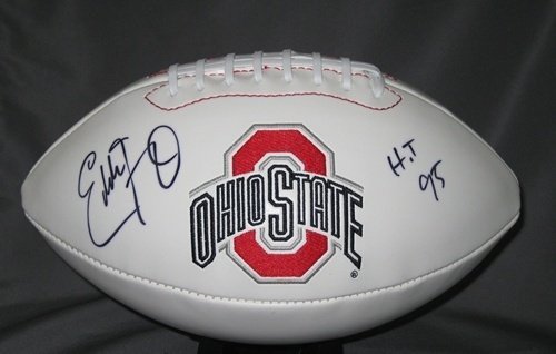 EDDIE GEORGE SIGNED AUTOGRAPHED OHIO STATE BUCKEYES OSU LOGO FOOTBALL W/ HOLOGRAM + COA