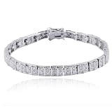 Platinum Plated Genuine Diamond Accent Bracelet, 7.25"