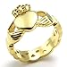KONOV Stainless Steel Band Celtic Claddagh Heart Crown Love Mens Womens Ring, Gold