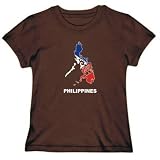 T-Shirt Womens Brown  Philippines - Country Map Color Countries