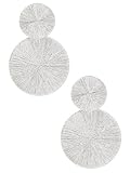 GUESS Silver Double Drop Solid Disco Earrings, SILVER