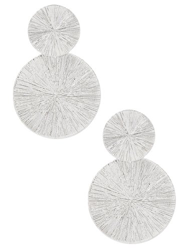 GUESS Silver Double Drop Solid Disco Earrings