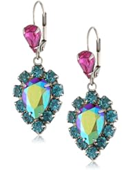 Sorrelli "Northern Lights" Crystal Bordered Teardrop Silver-Tone Drop Earrings