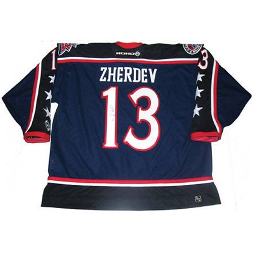 Frozen Pond Columbus Blue Jackets Nikolai Zherdev Autographed Jersey