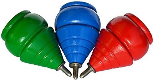 Durable Classic Wooden Spinning Tops 'Trompos' (Set of 3) by Maine Wood Concepts