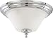 Nuvo Lighting 60/4272 Three Light Teller Large Flush Dome with Frosted Etched Glass, CUL Damp Location, Polished Chrome