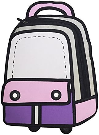 2015 New Design 3D Style 2D Drawing Catoon Comic Paper Bag Kid's Backpack (Pink)