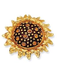 Sunflower Brooch Pin with Swarovski Crystals