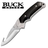 Buck Alpha Folding Guthook Knife Black w/ Sheath