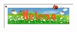 Ladybugs over a field of flowers. A personalized baby wall decor to color your baby nursery. Decorating your child's space with her name. Baby Gift, Personalized name art,