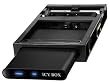 Icy Box Hard Drive Enclosure For 2.5" Sata Hard Drive With Esata & USB External Connector & 3.5" Docking Station. USB Bus Powered - Black. Pouch Included