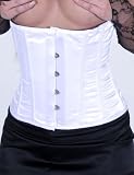 Victorian Vintage White Satin Authentic Boning Wedding Corset Underbust Bridal Dress-LVG0865WHITE