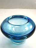 100% Handcraft Murano Glass Art Blue Glass Vase