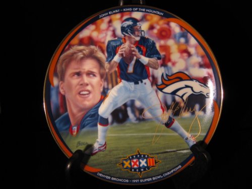 John Elway -Kind of the Mountain- Super Bowl Xxxii -1997 Champions Limited Edition Collectors Plate By the Bradford Exchange