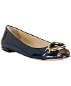 Prada baltic patent oval buckle peep-toe flats
