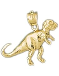 Dazzlers Solid 14 karats gold Dinosaur Charm Pendant Available in three colors from jewelsberry (weights: 1.7 grams only)