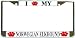 I Love My Norwegian Elkhound Paw Prints Dog Chrome Metal License Plate Frame Holder