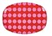 Rice Rectangular Melamine Plate with Assorted Circle Pink Celebration Prints (Code: MELPL-XCIC)