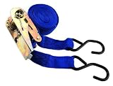 1 X 15' Ratchet Tie Down Strap - Galvanized Steel Ratchet - PVC Coated Hooks