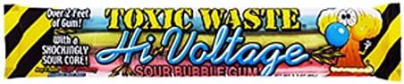 Toxic Waste High Voltage Sour Bubble Gum Packs 12 Count