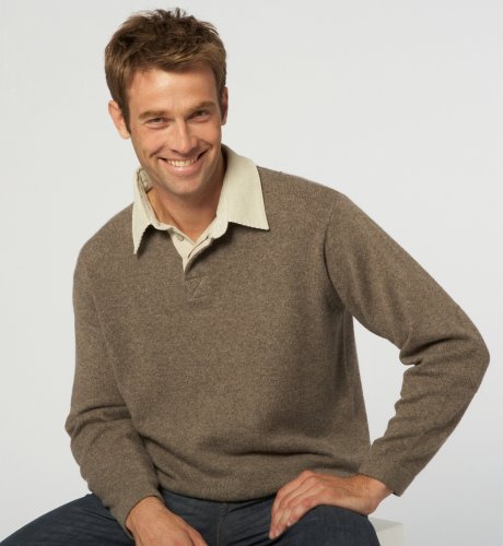 Big & Tall Cord Collar Knitted Rugby Top
