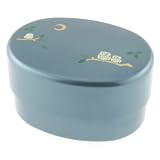 Kotobuki 2-Tiered Metallic Blue Bento Box, Twilight Owls