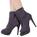Luisa08 Lycra Lace Up Ankle Boots GRAY