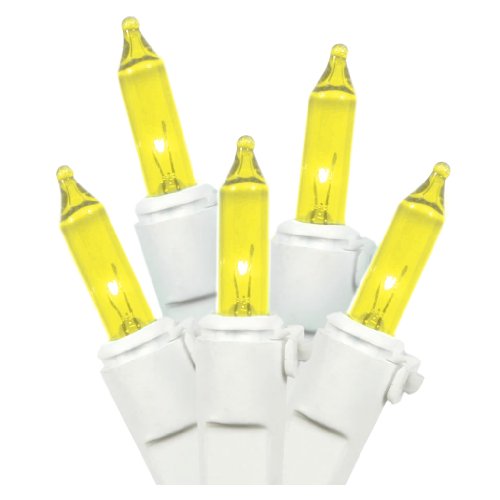LiteSource 32308 - 20 Light White Wire Yellow Miniature Christmas Light String Set