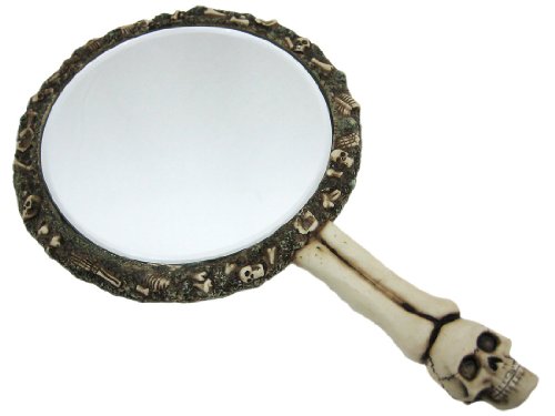 Skeleton Hand Mirror Collectible Gothic Skull Decoration Figurine